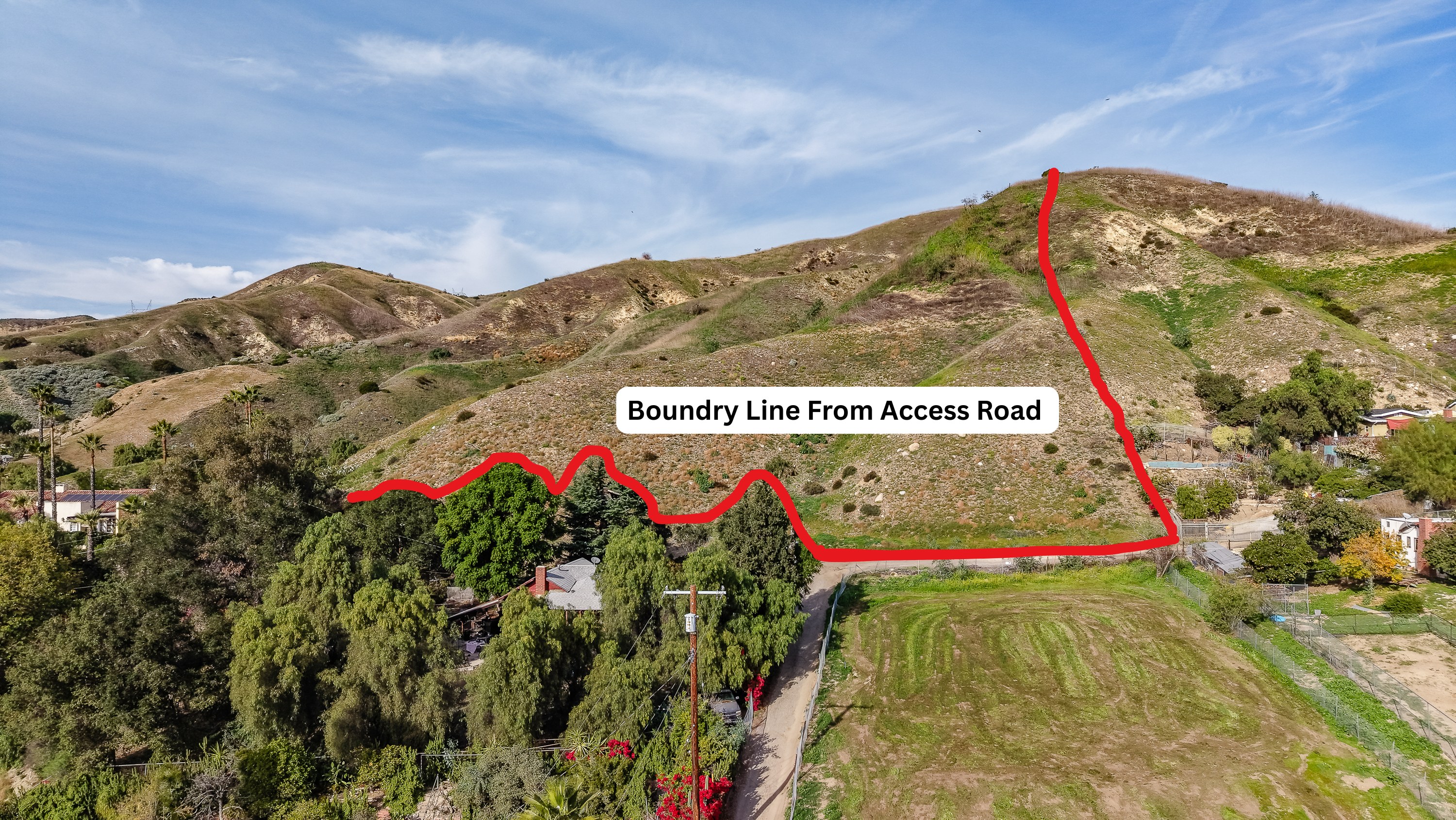 Boundary Line From Access Road